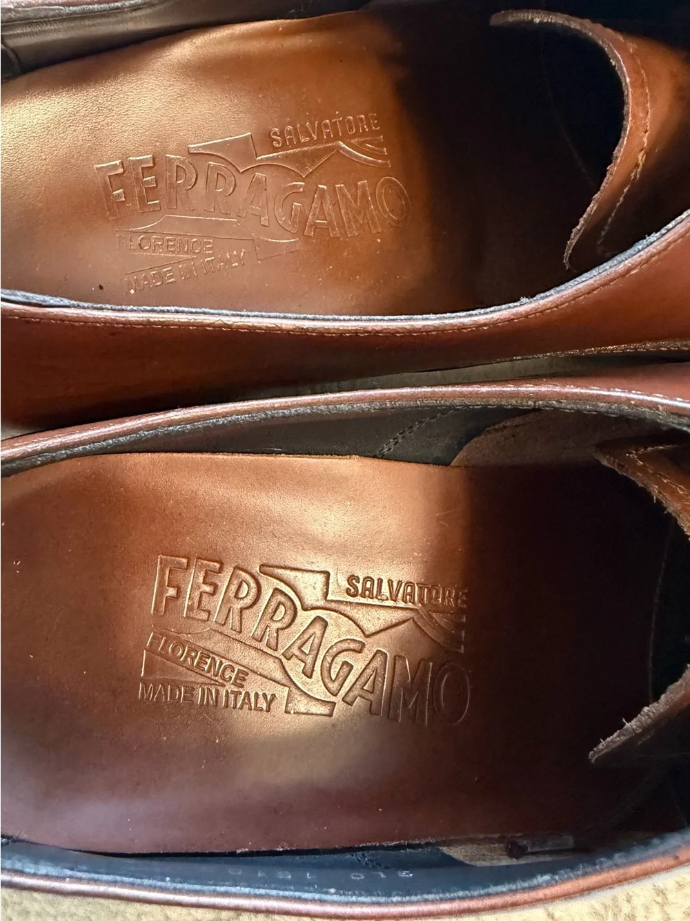 $895 Salvatore Ferragamo Brown Leather Cap-Toe Oxford Dress Shoes 9